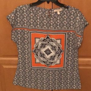 Banana Republic short sleeve blouse navy
